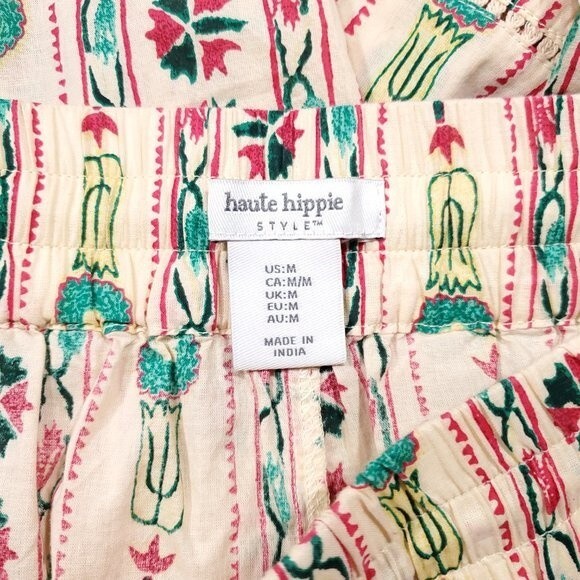 Haute Hippie India Tribal Bohemian Festival Pants Elastic Waist Cowrie Medium - Picture 5 of 12